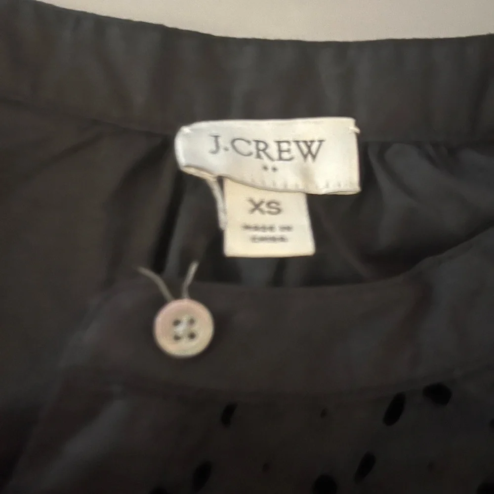 J. Crew Black Eyelet Blouse